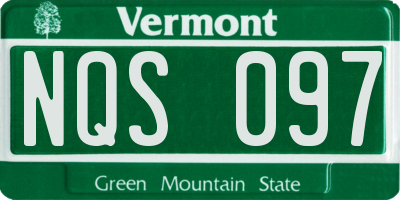 VT license plate NQS097