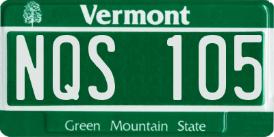 VT license plate NQS105