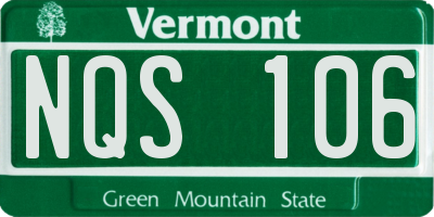 VT license plate NQS106