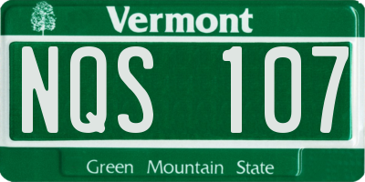 VT license plate NQS107