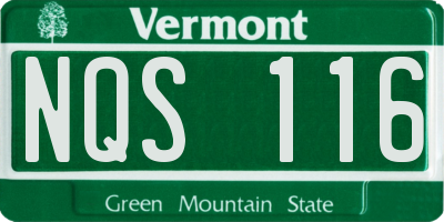 VT license plate NQS116