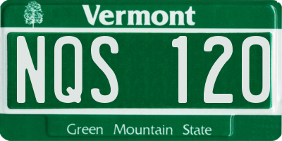 VT license plate NQS120