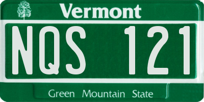 VT license plate NQS121