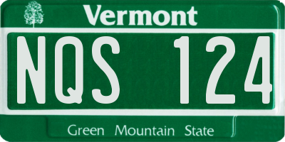 VT license plate NQS124
