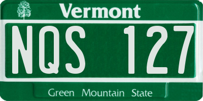 VT license plate NQS127