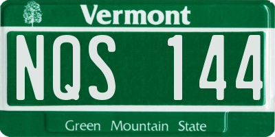 VT license plate NQS144