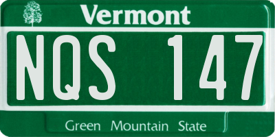 VT license plate NQS147