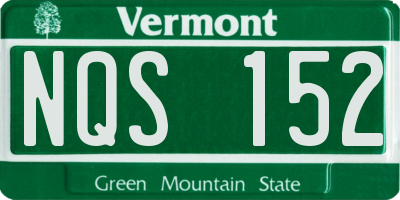VT license plate NQS152