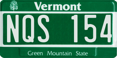 VT license plate NQS154