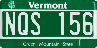VT license plate NQS156