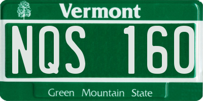 VT license plate NQS160