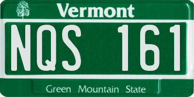 VT license plate NQS161