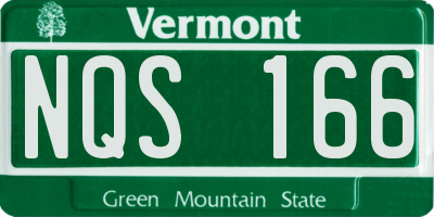 VT license plate NQS166