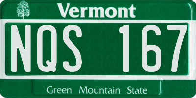 VT license plate NQS167