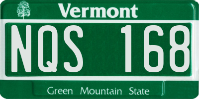 VT license plate NQS168