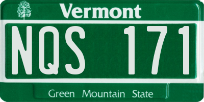 VT license plate NQS171