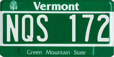 VT license plate NQS172