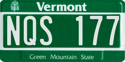 VT license plate NQS177