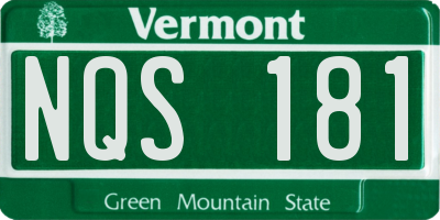 VT license plate NQS181