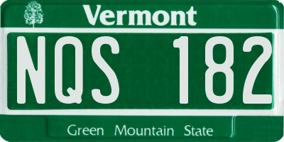 VT license plate NQS182