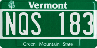 VT license plate NQS183