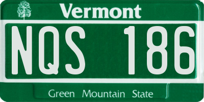 VT license plate NQS186