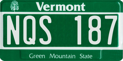 VT license plate NQS187