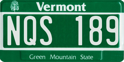 VT license plate NQS189