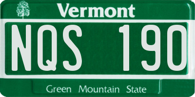 VT license plate NQS190