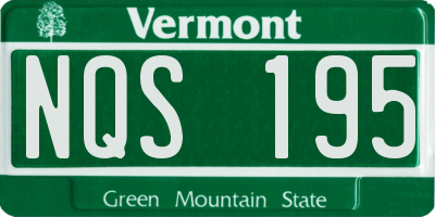 VT license plate NQS195