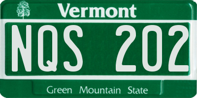 VT license plate NQS202