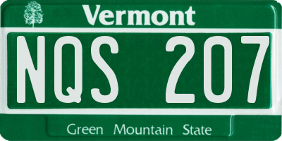 VT license plate NQS207