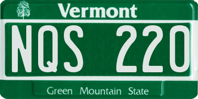 VT license plate NQS220