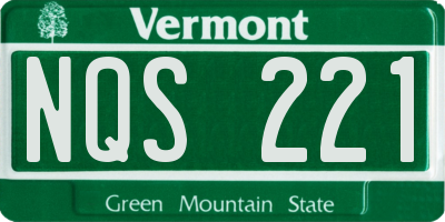 VT license plate NQS221