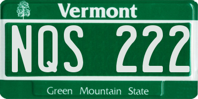 VT license plate NQS222