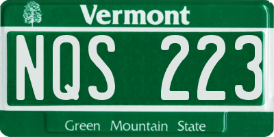 VT license plate NQS223