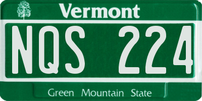 VT license plate NQS224
