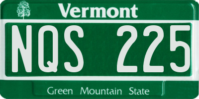 VT license plate NQS225