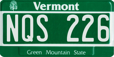 VT license plate NQS226