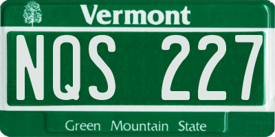 VT license plate NQS227