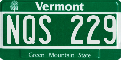 VT license plate NQS229
