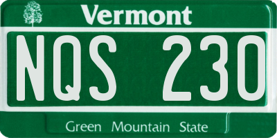 VT license plate NQS230