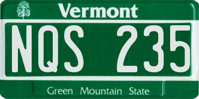 VT license plate NQS235