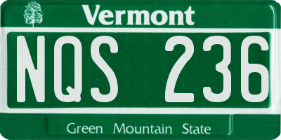 VT license plate NQS236