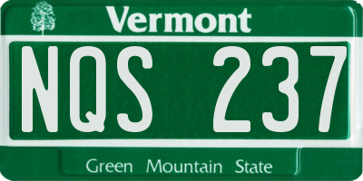 VT license plate NQS237
