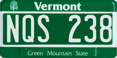 VT license plate NQS238