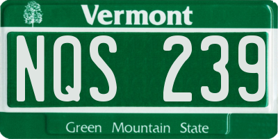 VT license plate NQS239