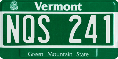 VT license plate NQS241