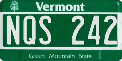 VT license plate NQS242