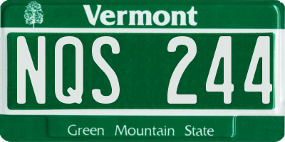 VT license plate NQS244